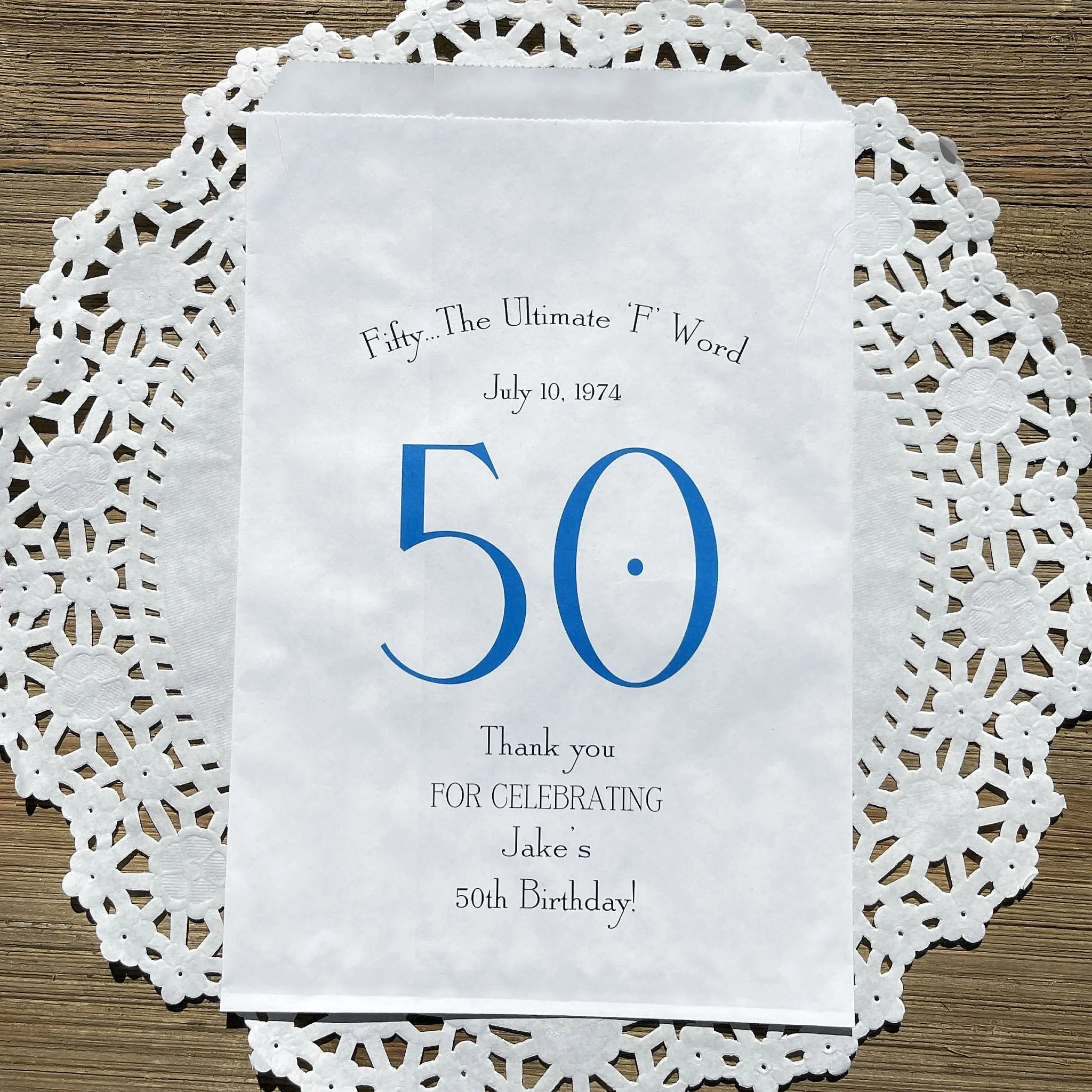 50th Birthday Favor Bags