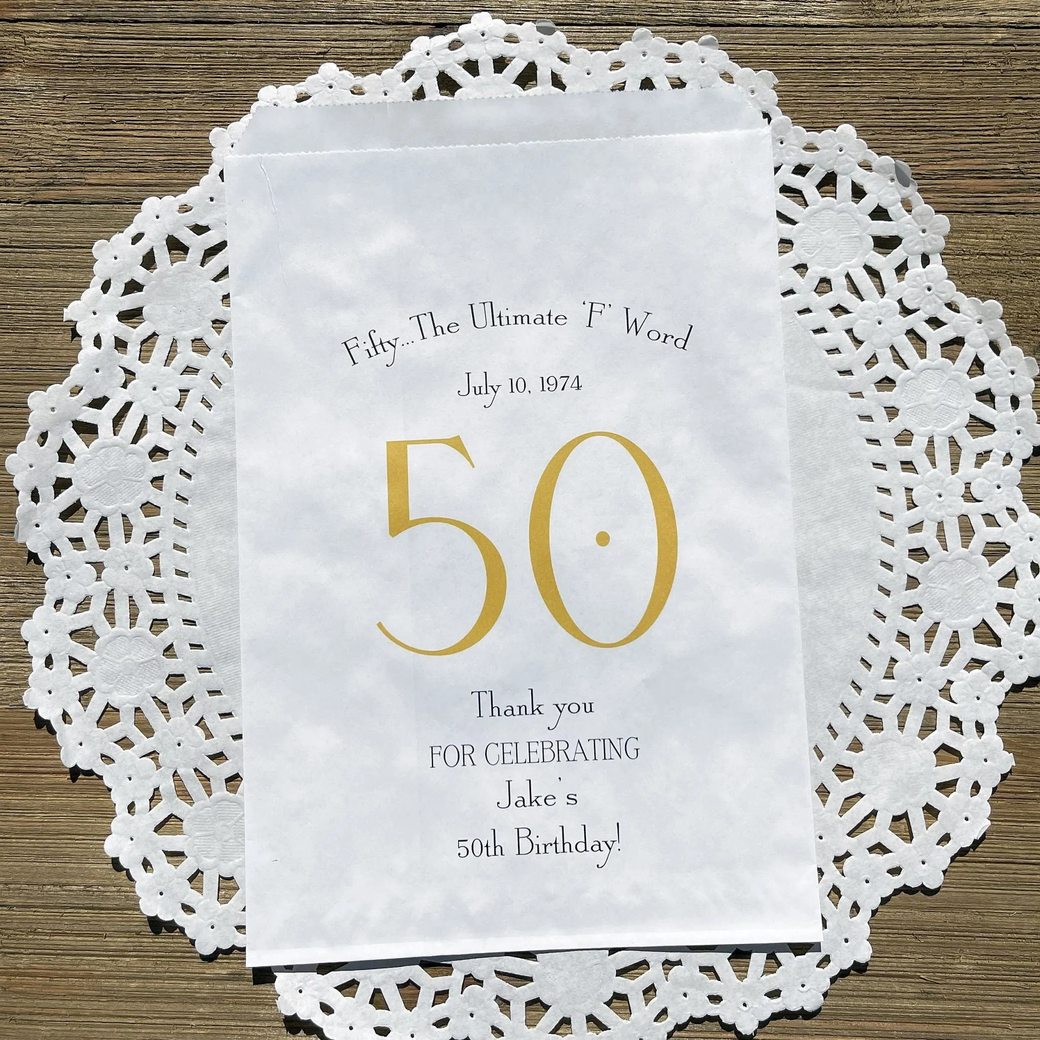 50th Birthday Favor Bags