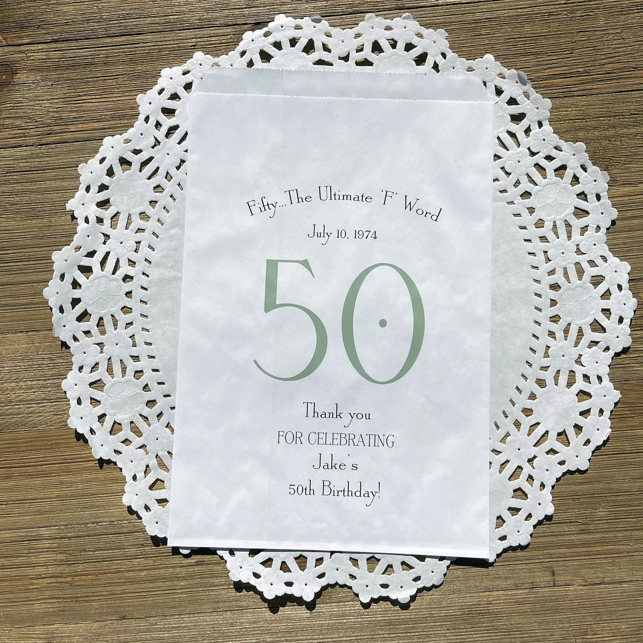 50th Birthday Favor Bags