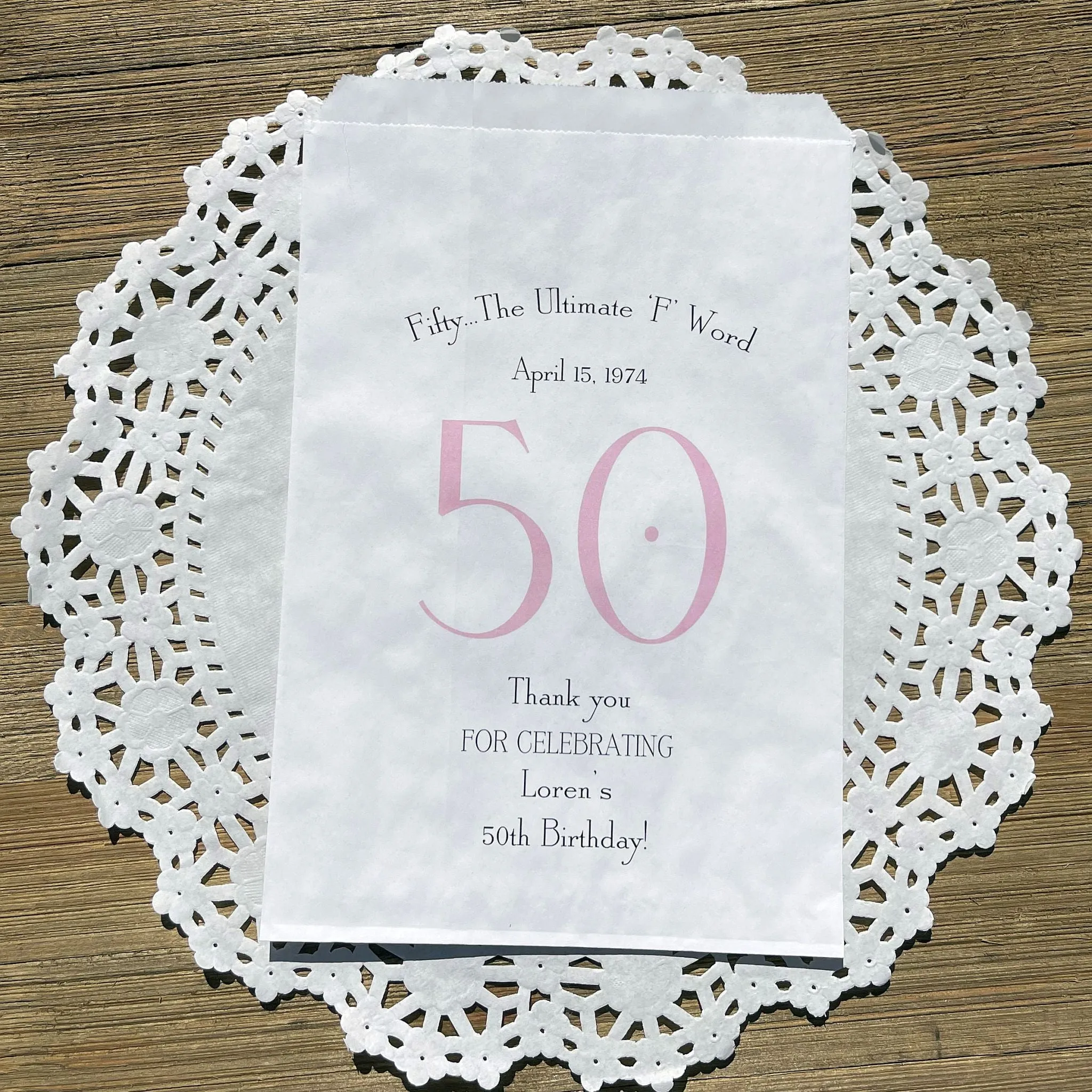50th Birthday Favor Bags
