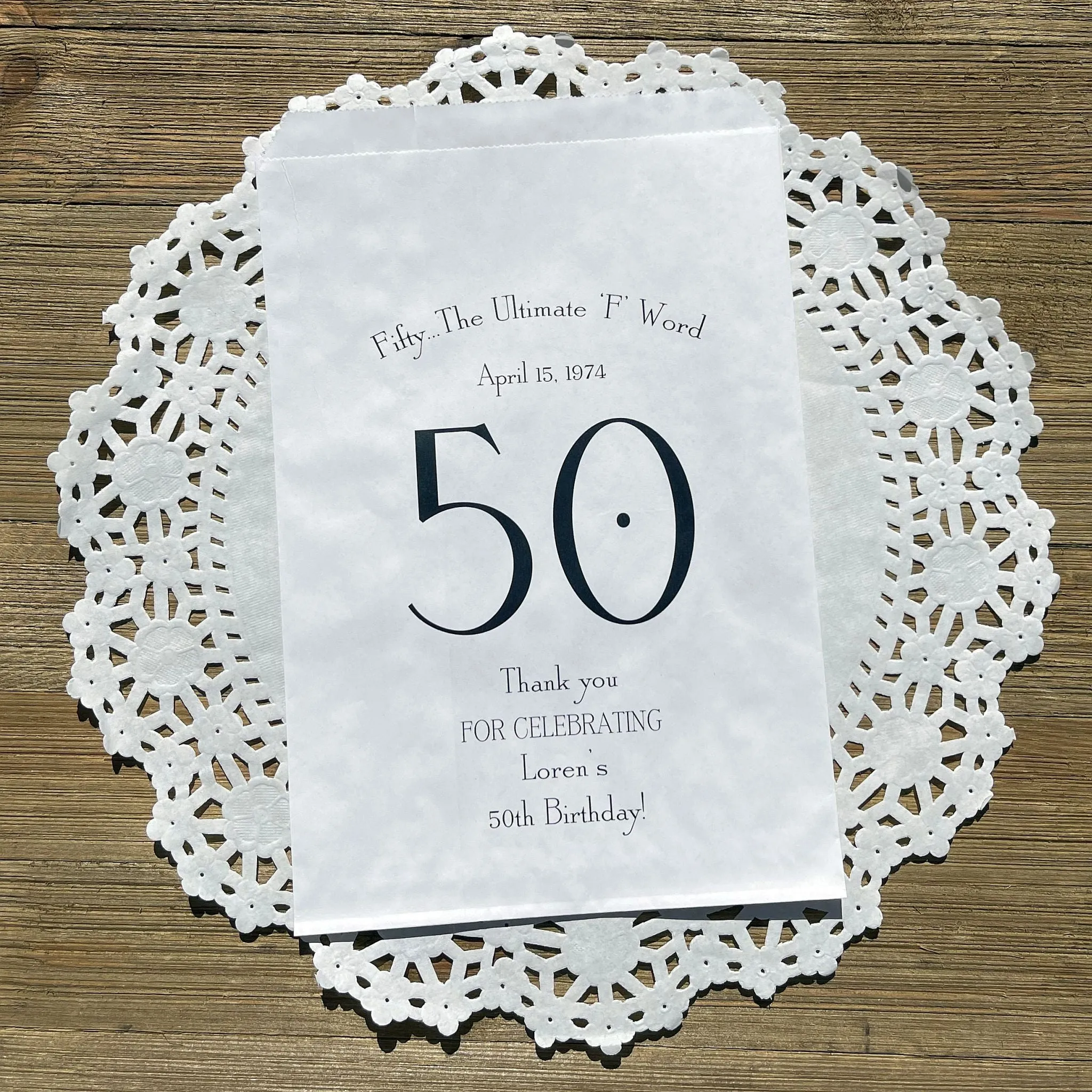 50th Birthday Favor Bags