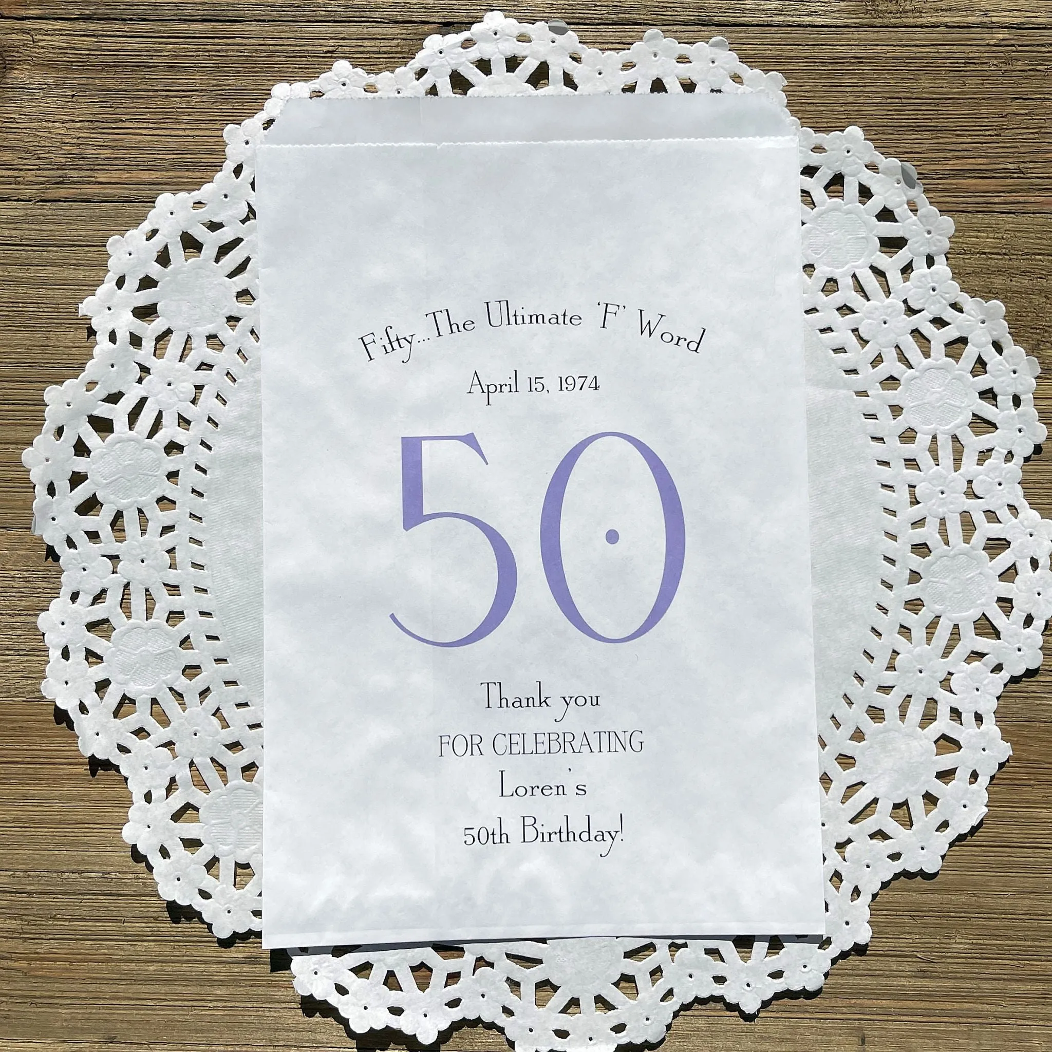 50th Birthday Favor Bags