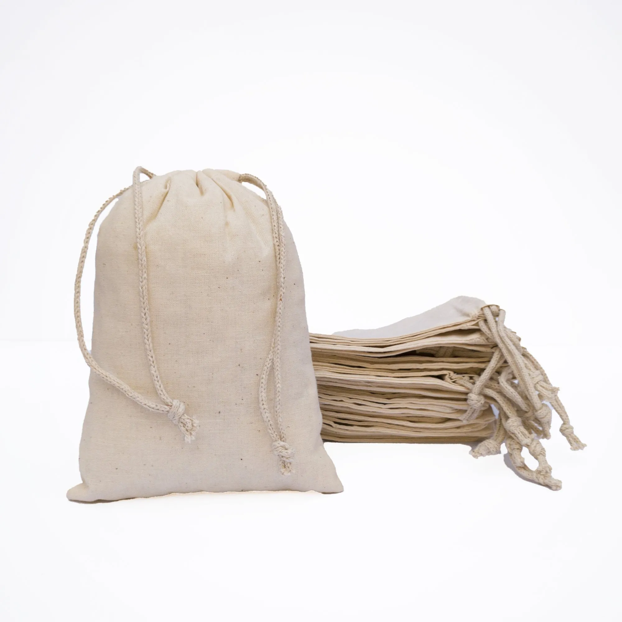 8x12 inch Cotton Double Drawstring Bags