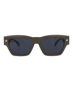 Alexander McQueen Mens Square/Rectangle Brown Brown Blue Fashion Designer Eyewear