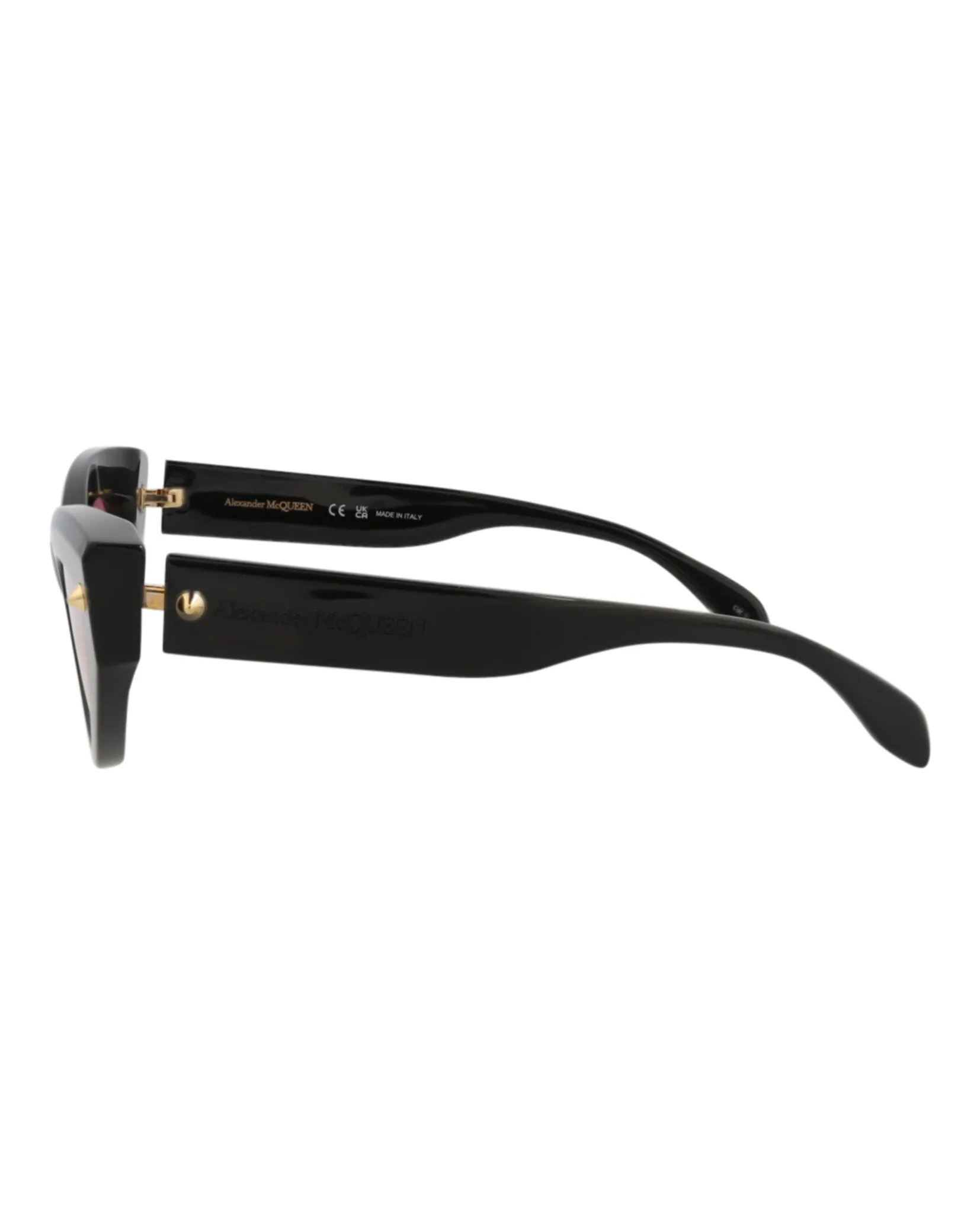 Alexander McQueen Womens Cat Eye Black Black Pink Fashion Designer Eyewear