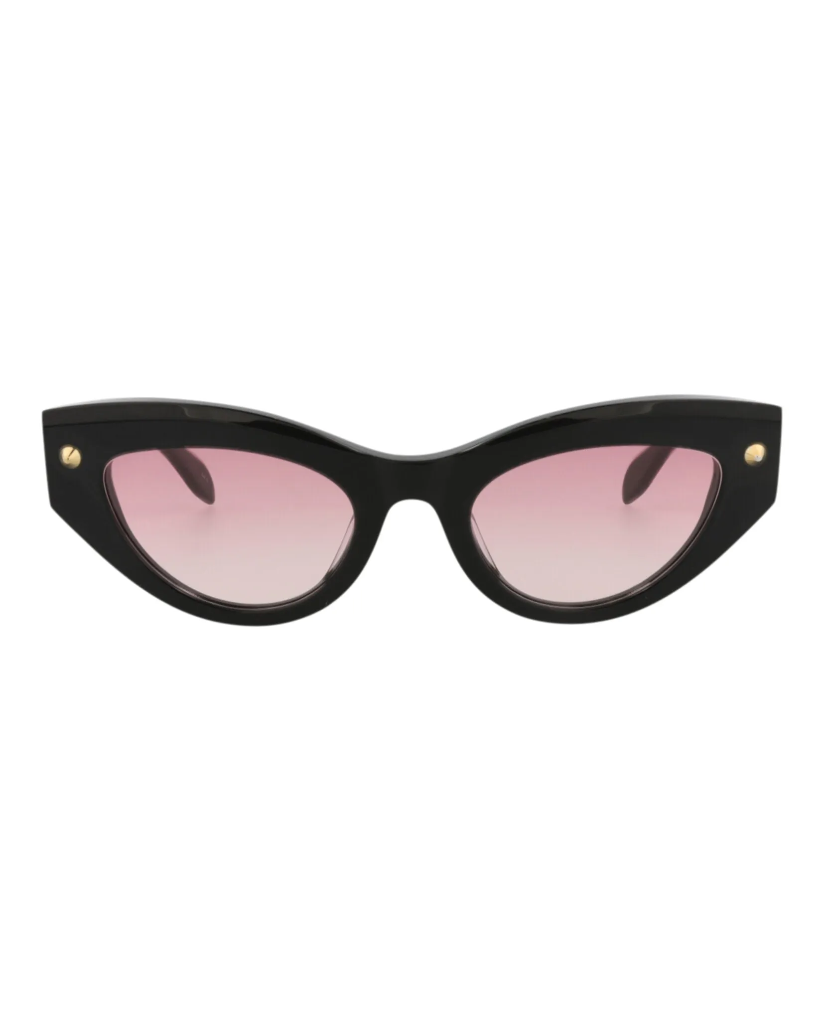 Alexander McQueen Womens Cat Eye Black Black Pink Fashion Designer Eyewear