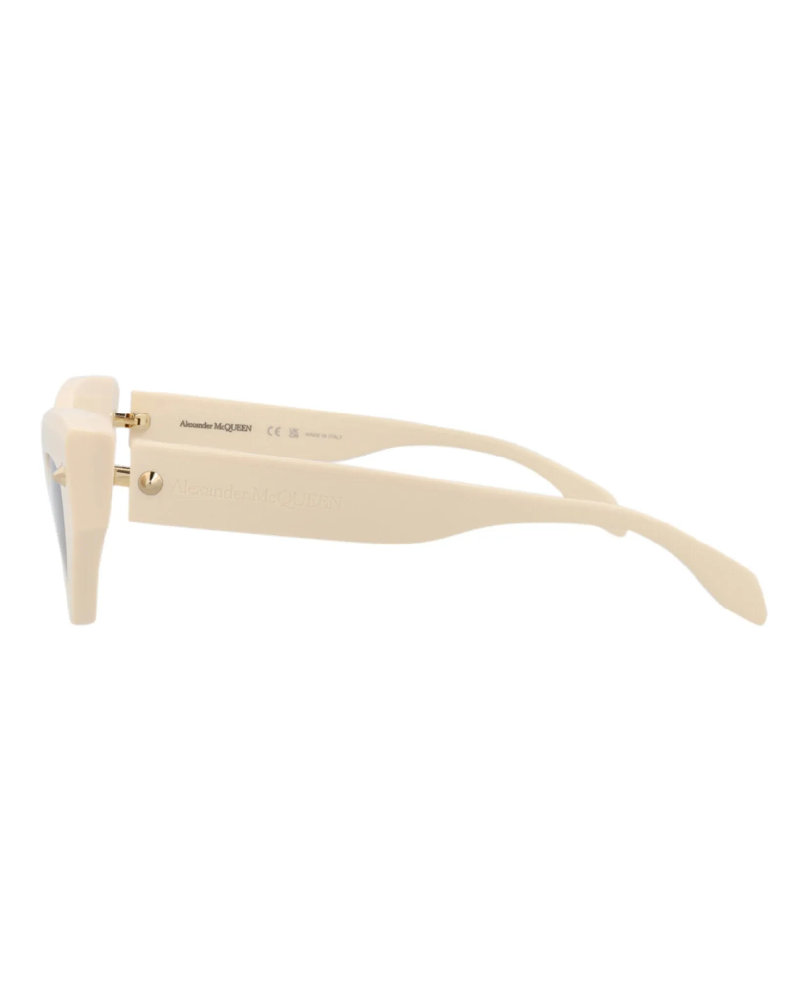 Alexander McQueen Womens Cat Eye Ivory Ivory Grey Fashion Designer Eyewear