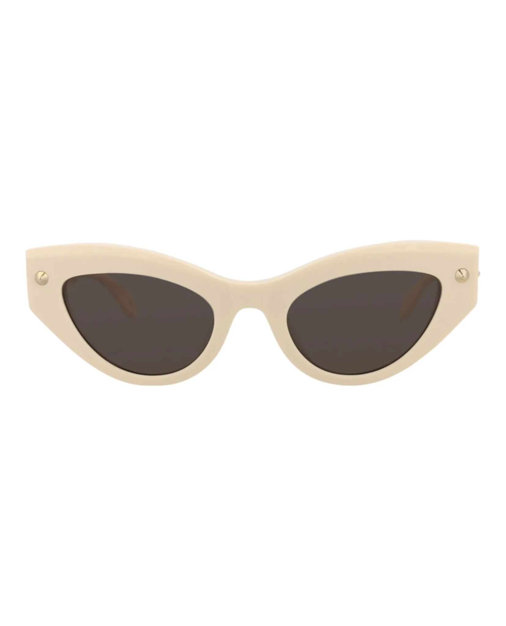 Alexander McQueen Womens Cat Eye Ivory Ivory Grey Fashion Designer Eyewear