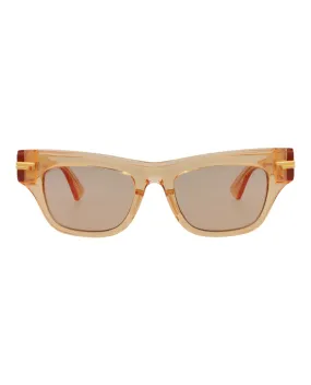 Bottega Veneta Womens Square/Rectangle Orange Orange Brown Fashion Designer Eyewear