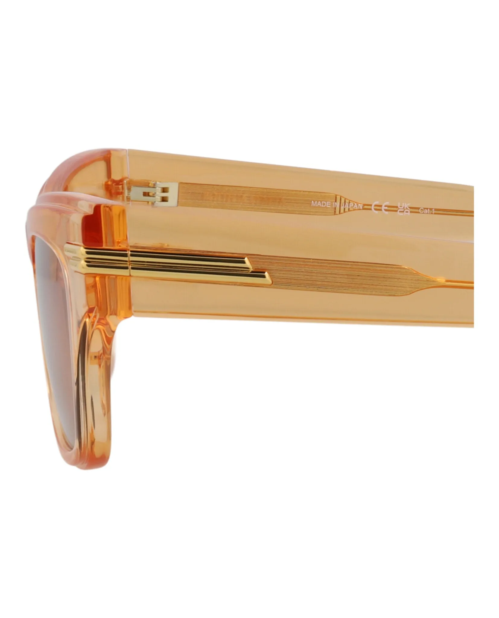Bottega Veneta Womens Square/Rectangle Orange Orange Brown Fashion Designer Eyewear