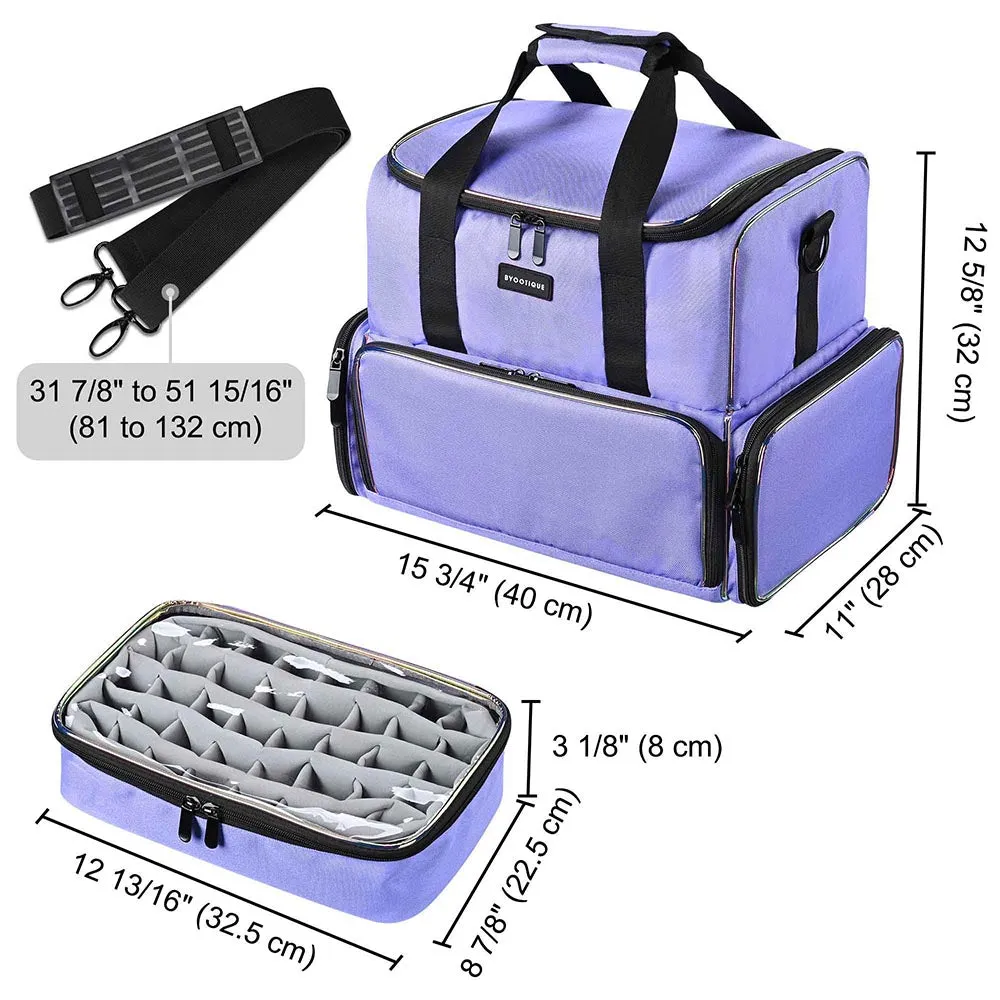 Byootique Large Nail Polish Organizer Tools Bag with Padded Divider