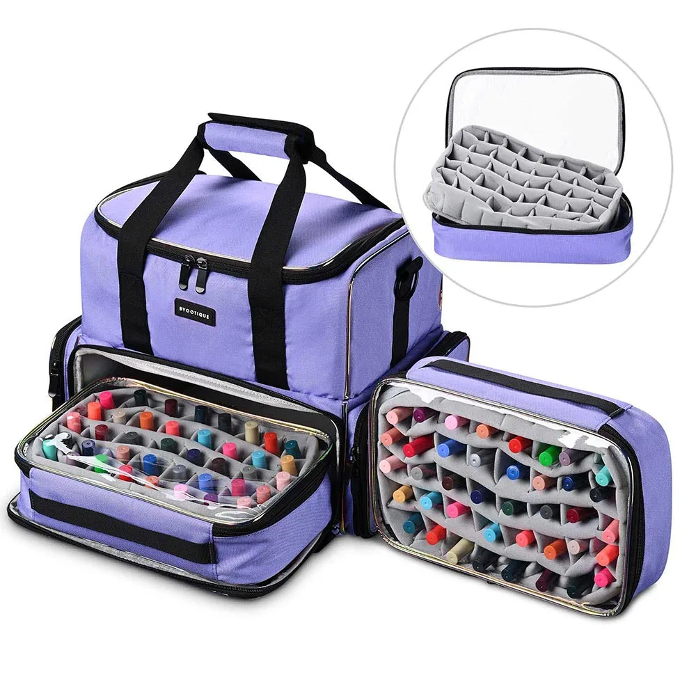 Byootique Large Nail Polish Organizer Tools Bag with Padded Divider