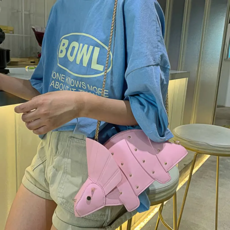 Cartoon Triceratops PU Crossbody Bag