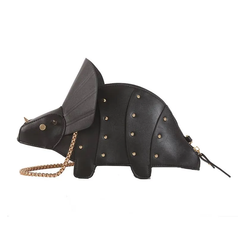 Cartoon Triceratops PU Crossbody Bag