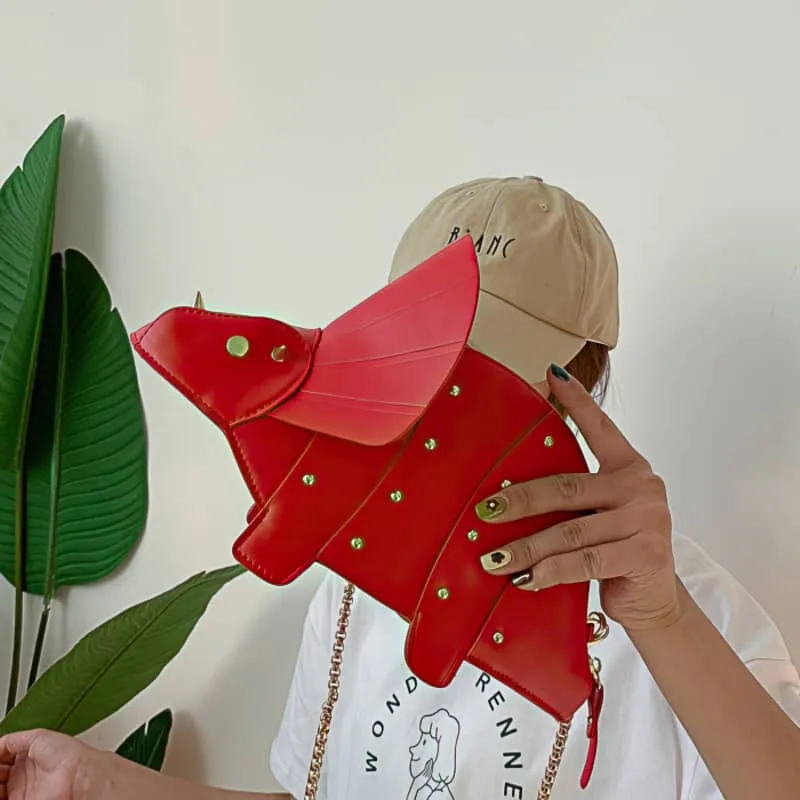 Cartoon Triceratops PU Crossbody Bag