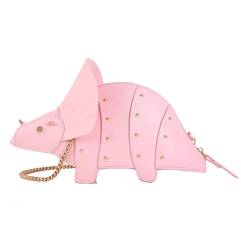 Cartoon Triceratops PU Crossbody Bag