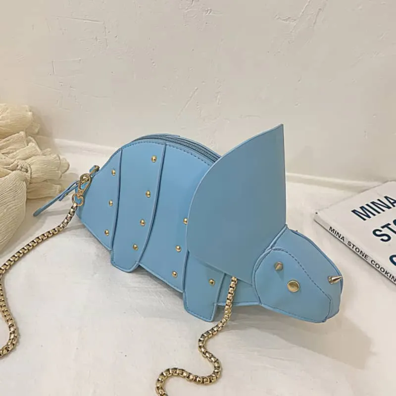 Cartoon Triceratops PU Crossbody Bag