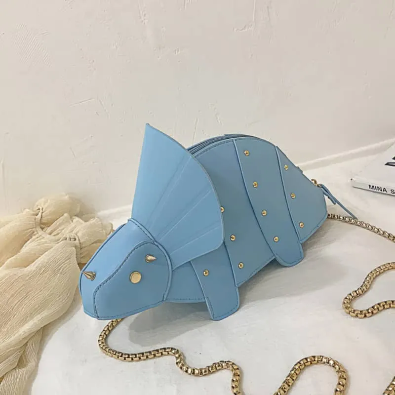Cartoon Triceratops PU Crossbody Bag