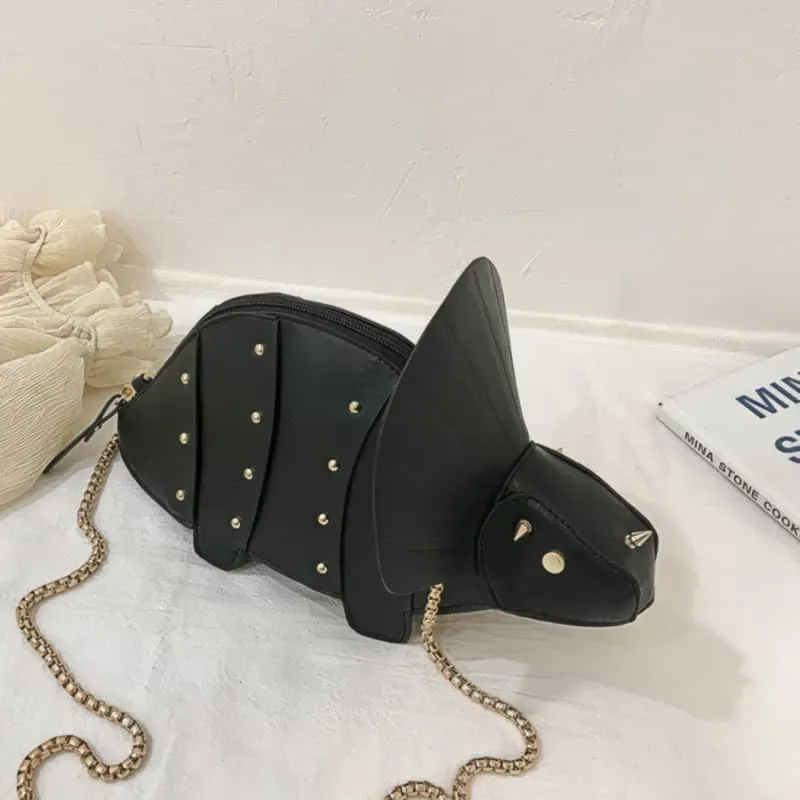 Cartoon Triceratops PU Crossbody Bag