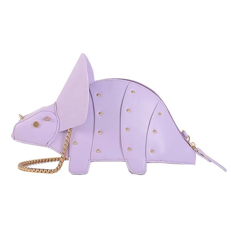 Cartoon Triceratops PU Crossbody Bag