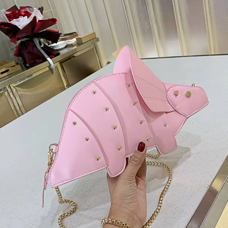 Cartoon Triceratops PU Crossbody Bag
