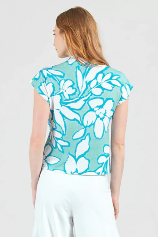 Clara SunWoo Floral Drape Neck Top