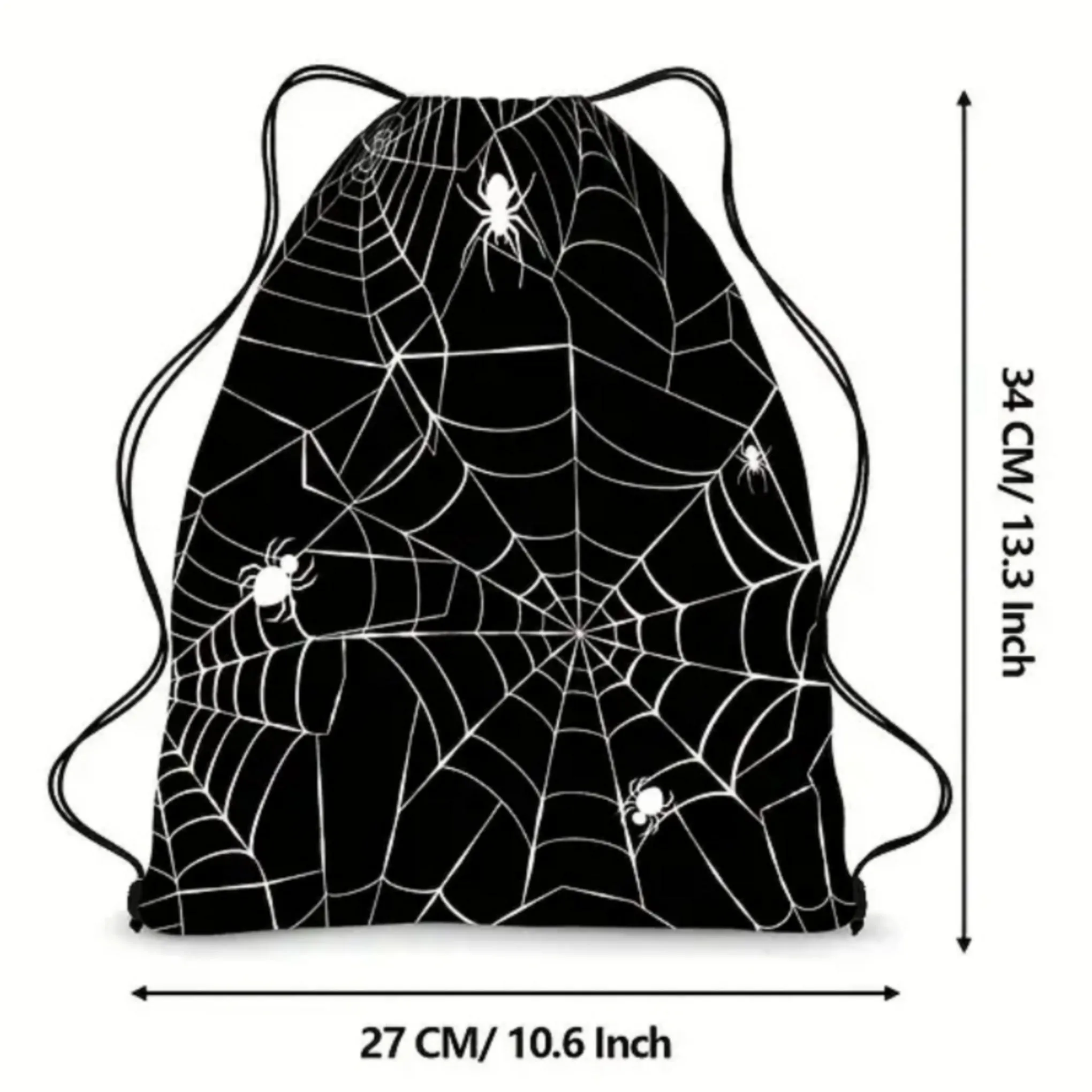 Draw String Backpack | Lightweight 10½"x13" | Halloween Horror Theme Graphic Bag