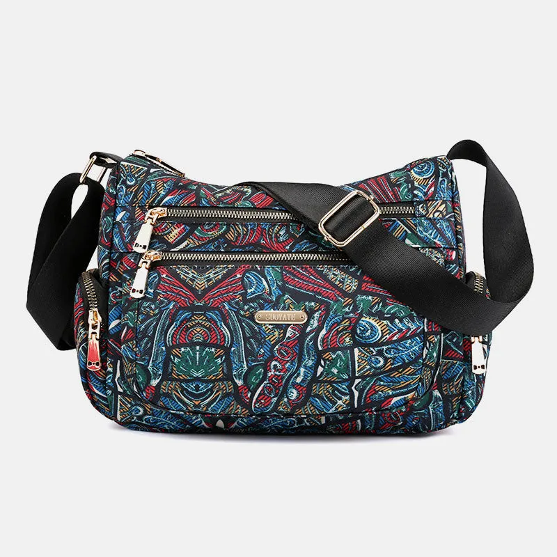 Lightweight Flower Printed Crossbody Bag
