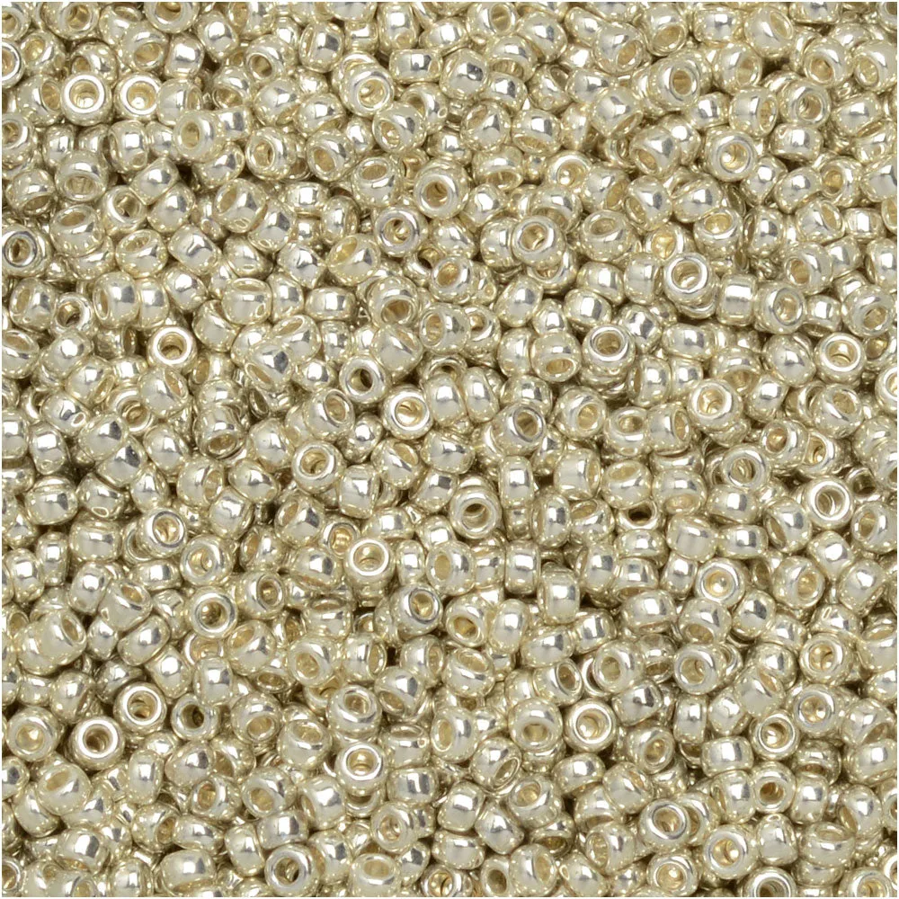 Miyuki Round Seed Beads, 15/0, #91051 Galvanized Silver (8.2 Gram Tube)