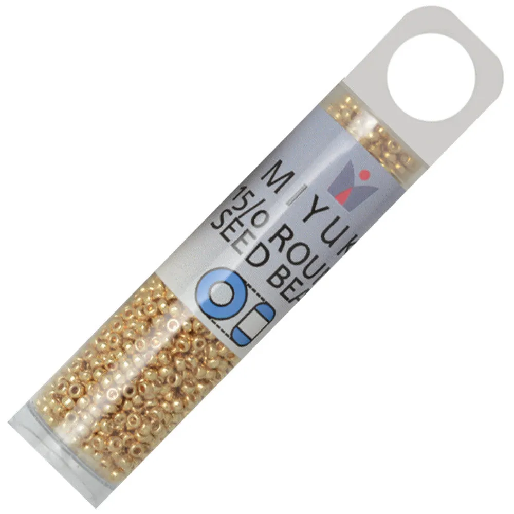 Miyuki Round Seed Beads, 15/0, #91052 Galvanized Gold (8.2 Gram Tube)
