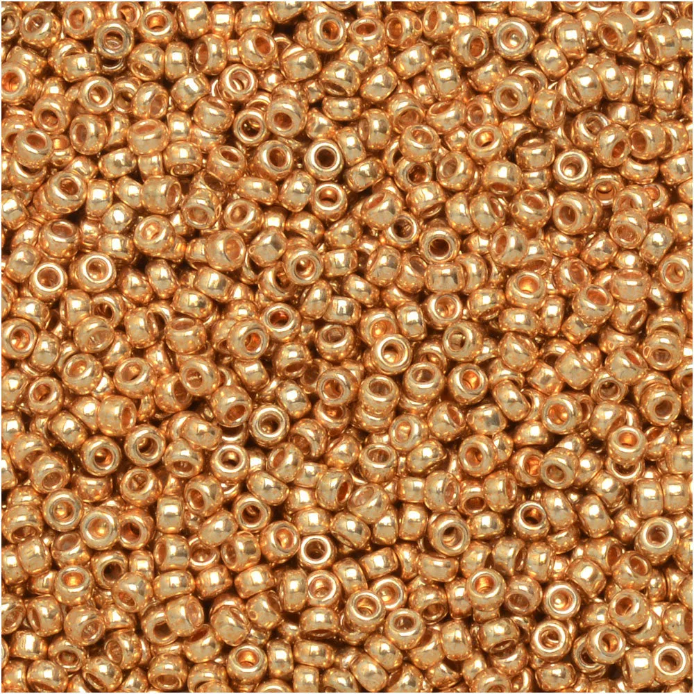 Miyuki Round Seed Beads, 15/0, #91053 Galvanized Yellow Gold (8.2 Gram Tube)