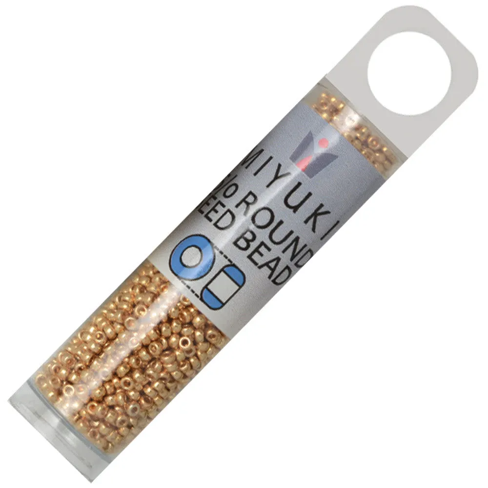 Miyuki Round Seed Beads, 15/0, #91053 Galvanized Yellow Gold (8.2 Gram Tube)