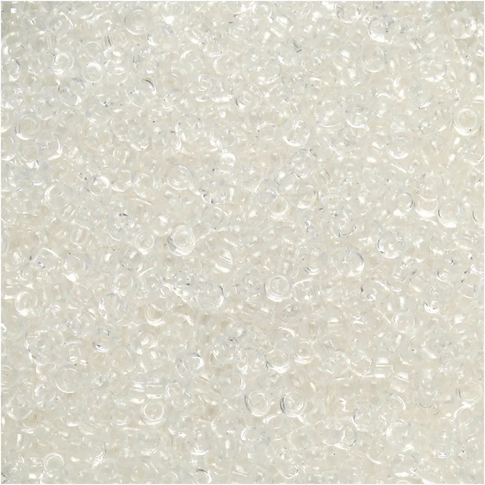 Miyuki Round Seed Beads, 15/0, #9131 Cystal (8.2 Gram Tube)