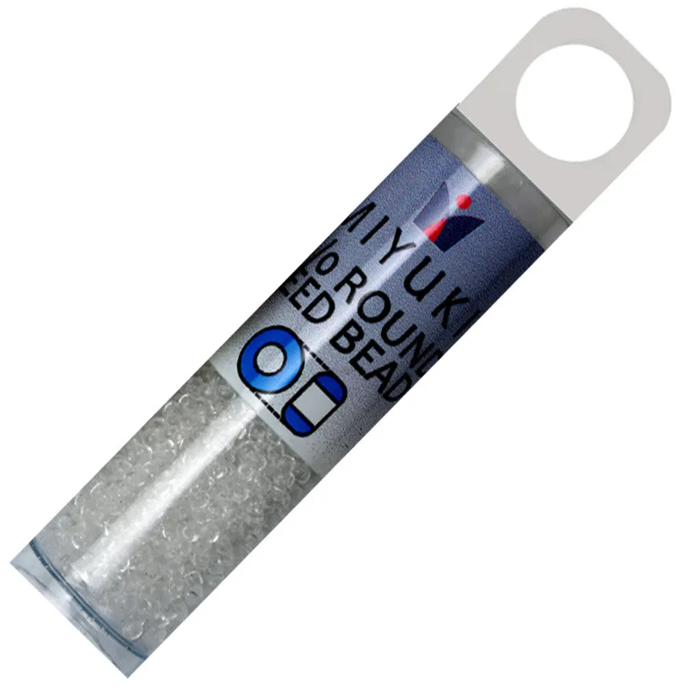 Miyuki Round Seed Beads, 15/0, #9131 Cystal (8.2 Gram Tube)