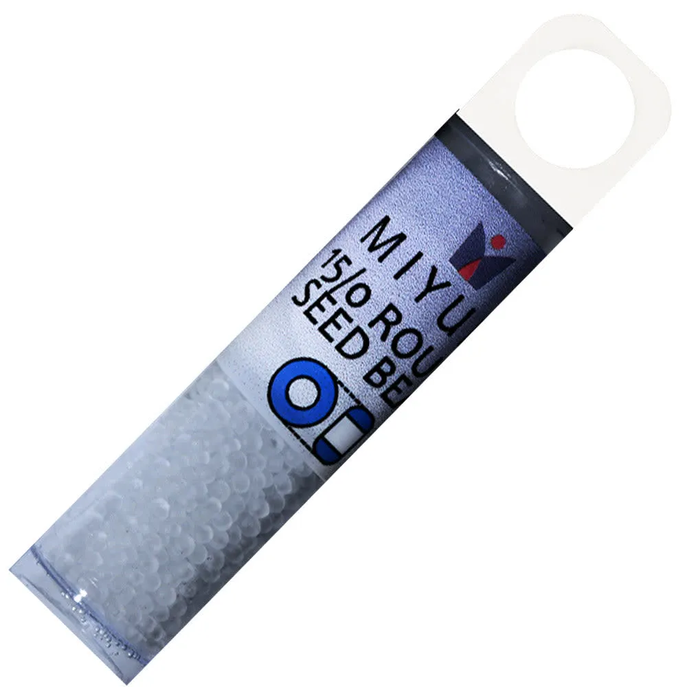 Miyuki Round Seed Beads, 15/0, #9131F Matte Transparent Crystal (8.2 Gram Tube)