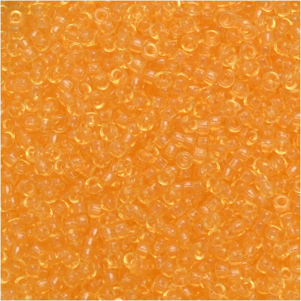 Miyuki Round Seed Beads, 15/0, #9132 Transparent Light Topaz (8.2 Gram Tube)