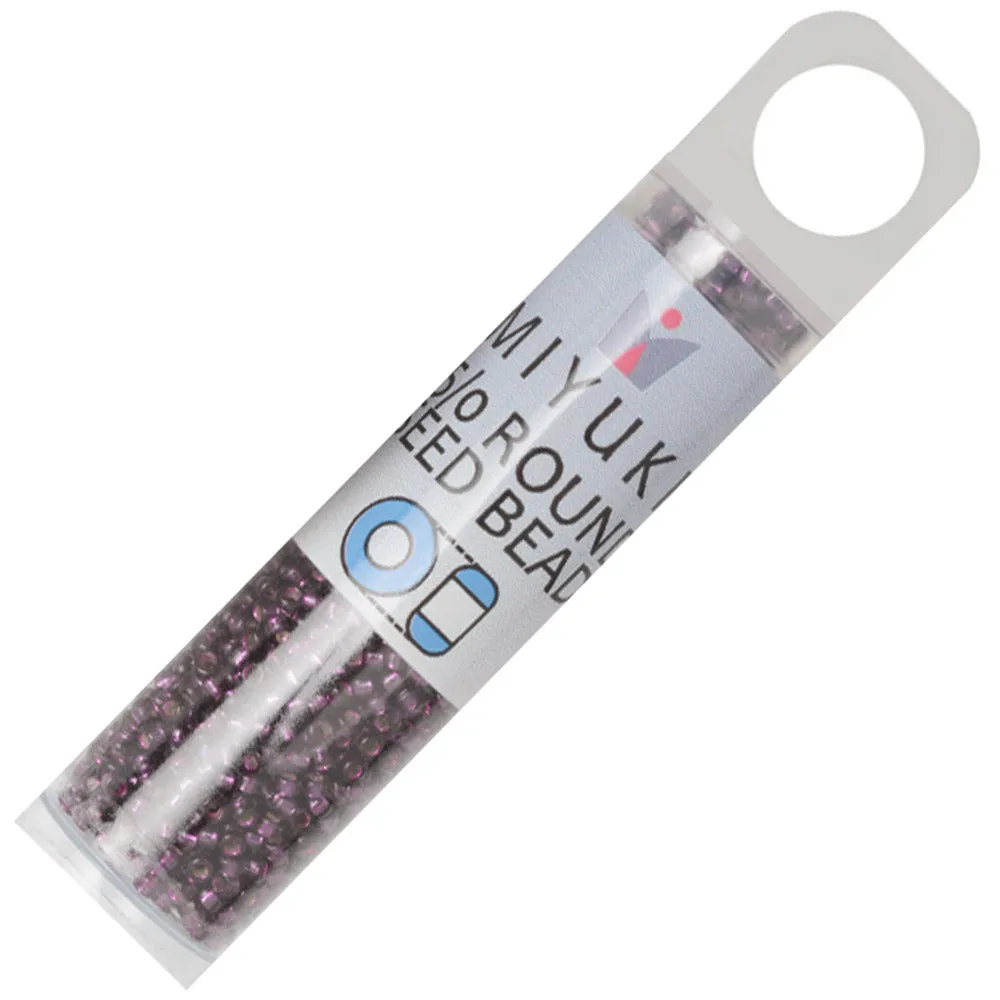 Miyuki Round Seed Beads, 15/0, #91428 Silver Lined Wine (8.2 Gram Tube)