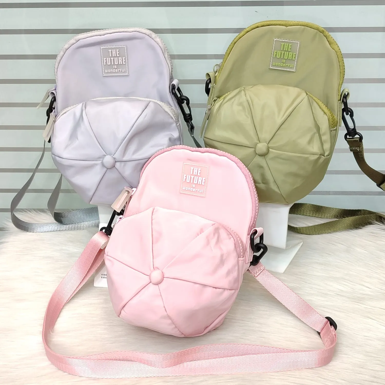 Parachute Double Zipper Crossbody