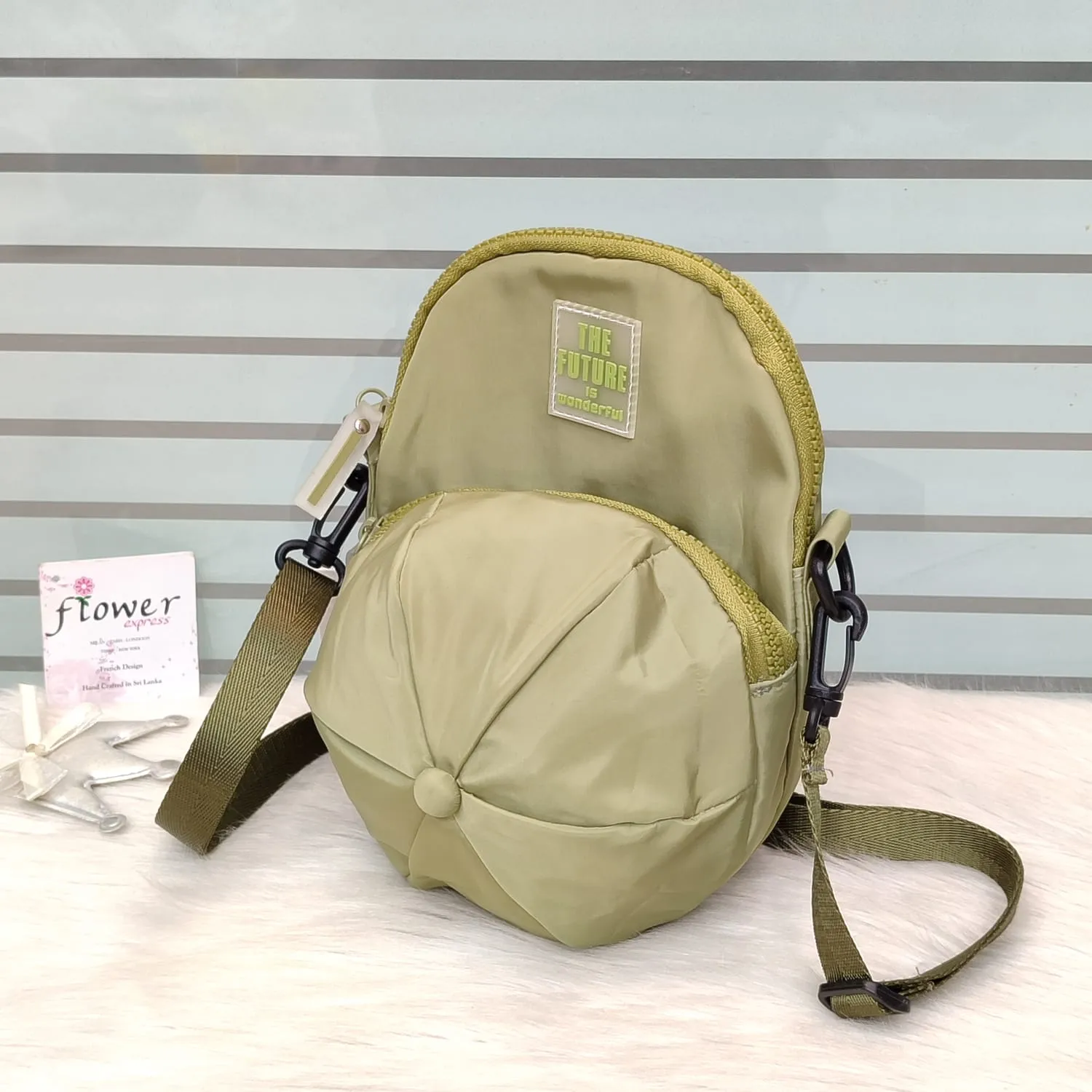 Parachute Double Zipper Crossbody