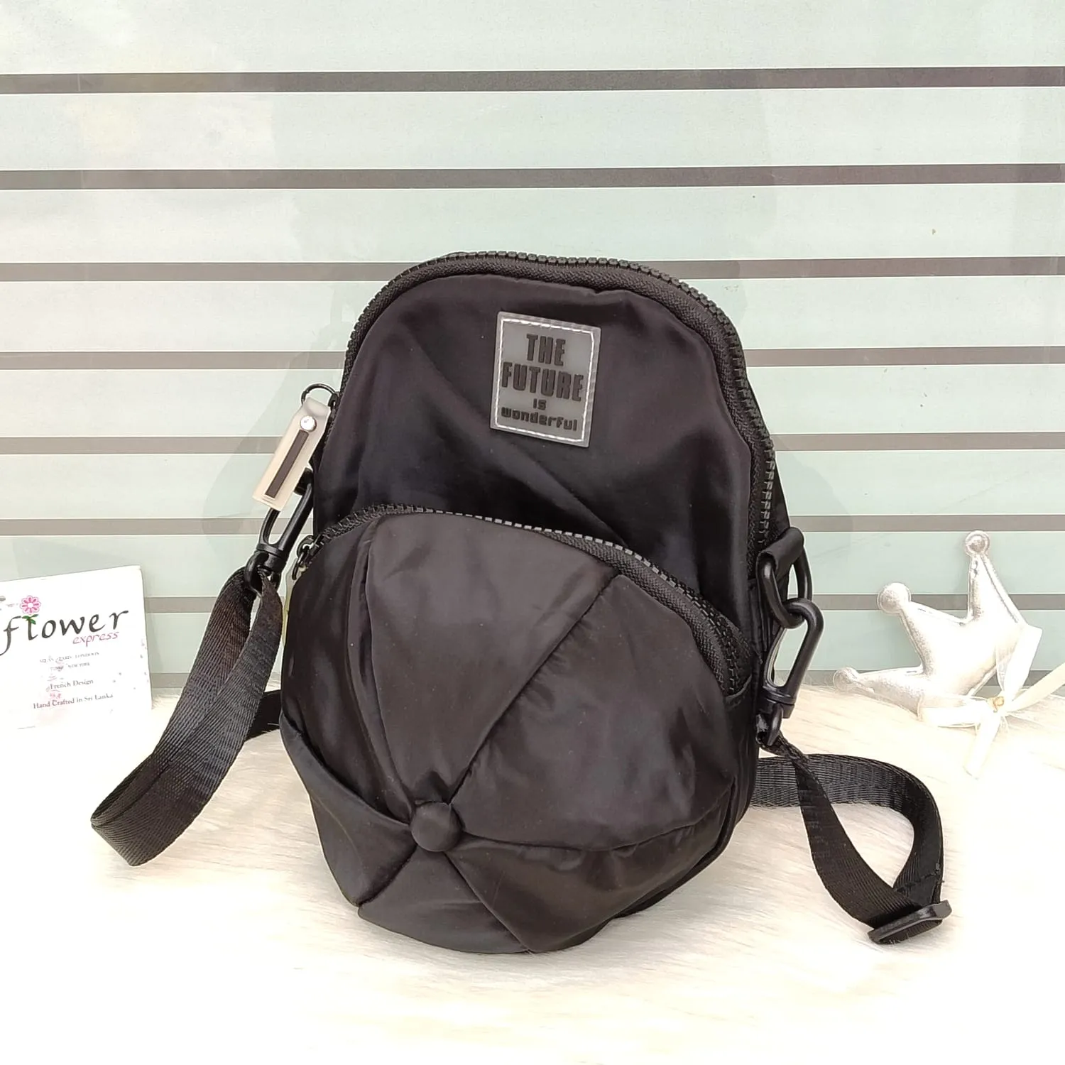 Parachute Double Zipper Crossbody