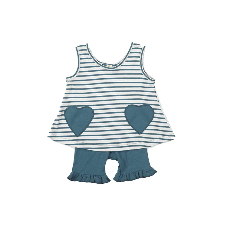 Striped Heart Pocket Tunic Tank
