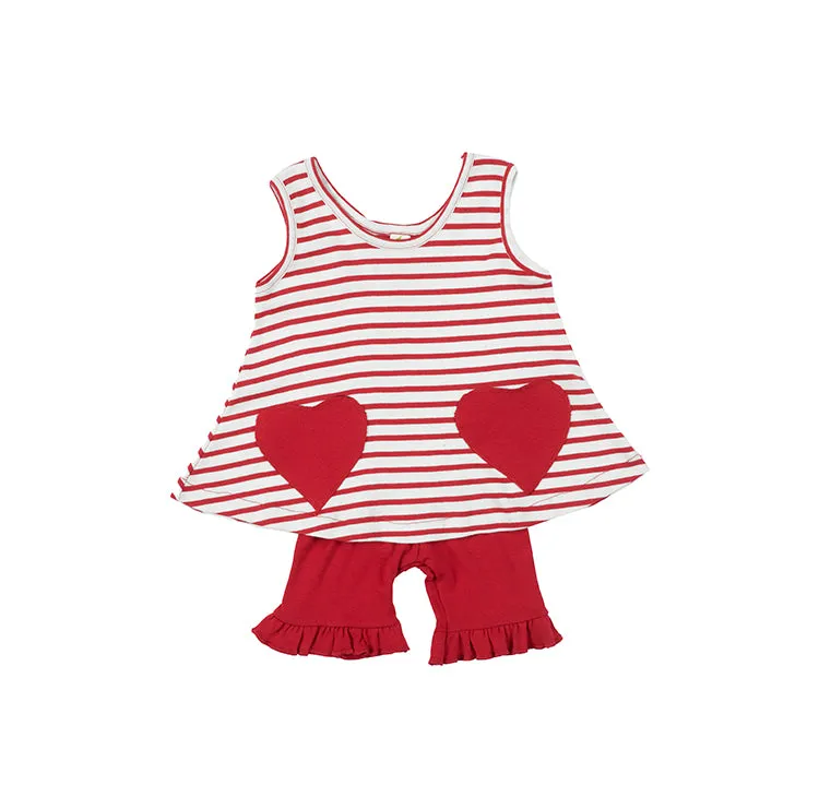 Striped Heart Pocket Tunic Tank