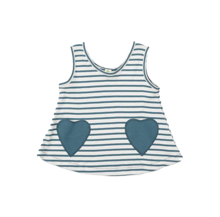 Striped Heart Pocket Tunic Tank