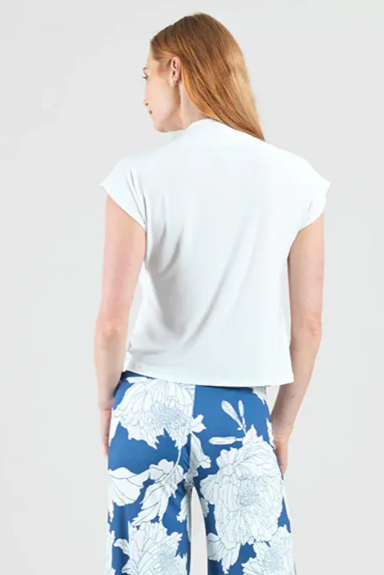 T293 Clara SunWoo Drape Neck Loop Front Top