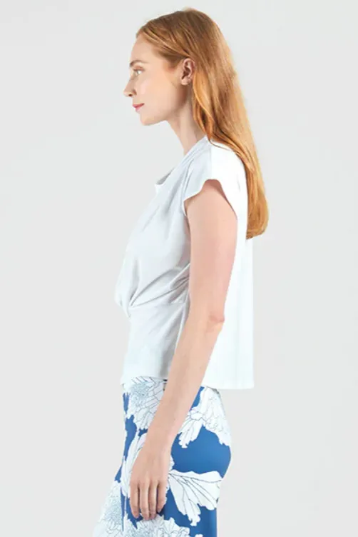 T293 Clara SunWoo Drape Neck Loop Front Top