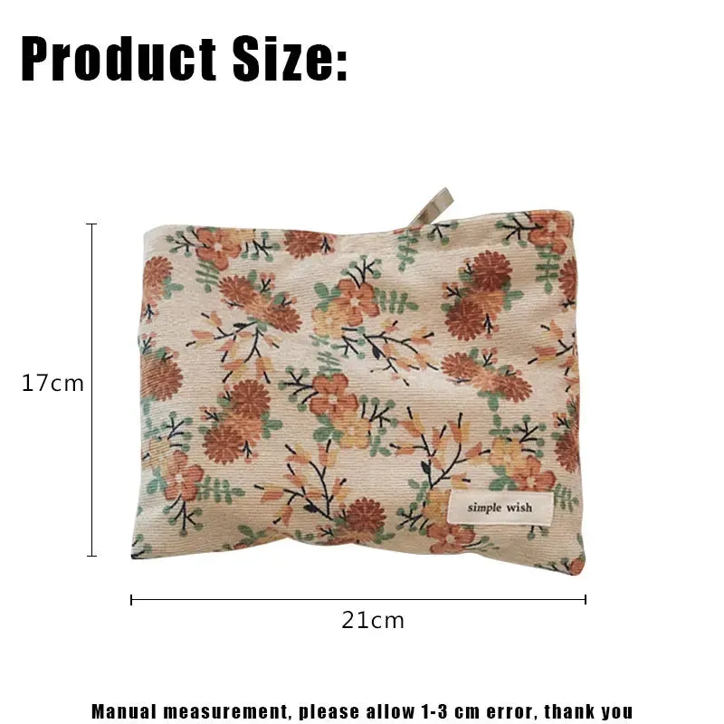 UAKISS  -  Corduroy Women Cosmetic Bags Cotton Cloth Makeup Pouch Hand Travel Bag Lipstick Organizer Cases Fashion Zipper Phone Purse