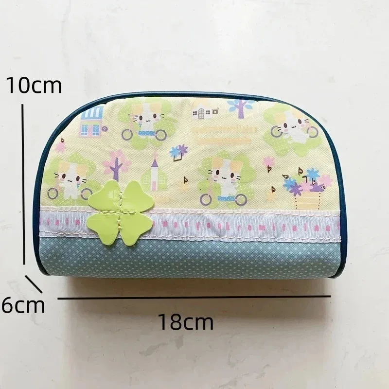 Uakiss Cute Cat Printed Cosmestic Bags Girls Cartoon Masyumaro Kawaii High Capacity Student Backpack Casual Yellow Pencil Bag Kids Gift