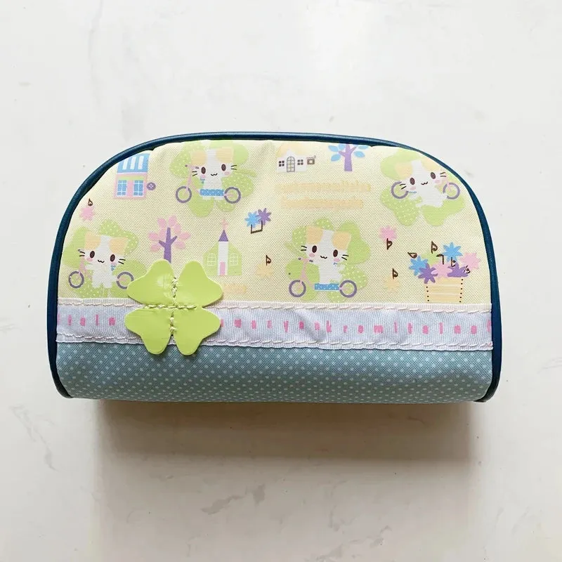 Uakiss Cute Cat Printed Cosmestic Bags Girls Cartoon Masyumaro Kawaii High Capacity Student Backpack Casual Yellow Pencil Bag Kids Gift
