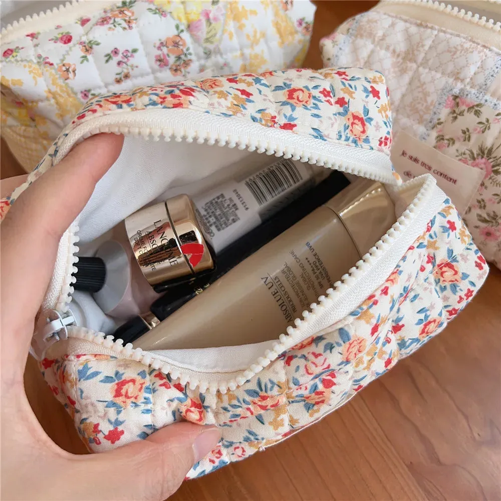 UAKISS  -  New Floral Cute Cosmetic Bags Makeup Brush Storage Bag Brushes Makeup Organizer Large Capacity Pencil Case Stationery Bags