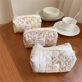 UAKISS  -  New Floral Cute Cosmetic Bags Makeup Brush Storage Bag Brushes Makeup Organizer Large Capacity Pencil Case Stationery Bags